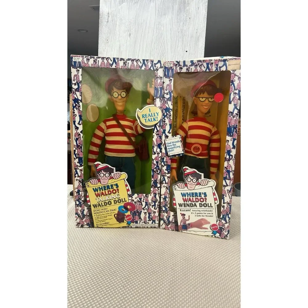 1991 New in Box Mattel Toys  Where's Waldo Waldo Wendy and Woof Dolls